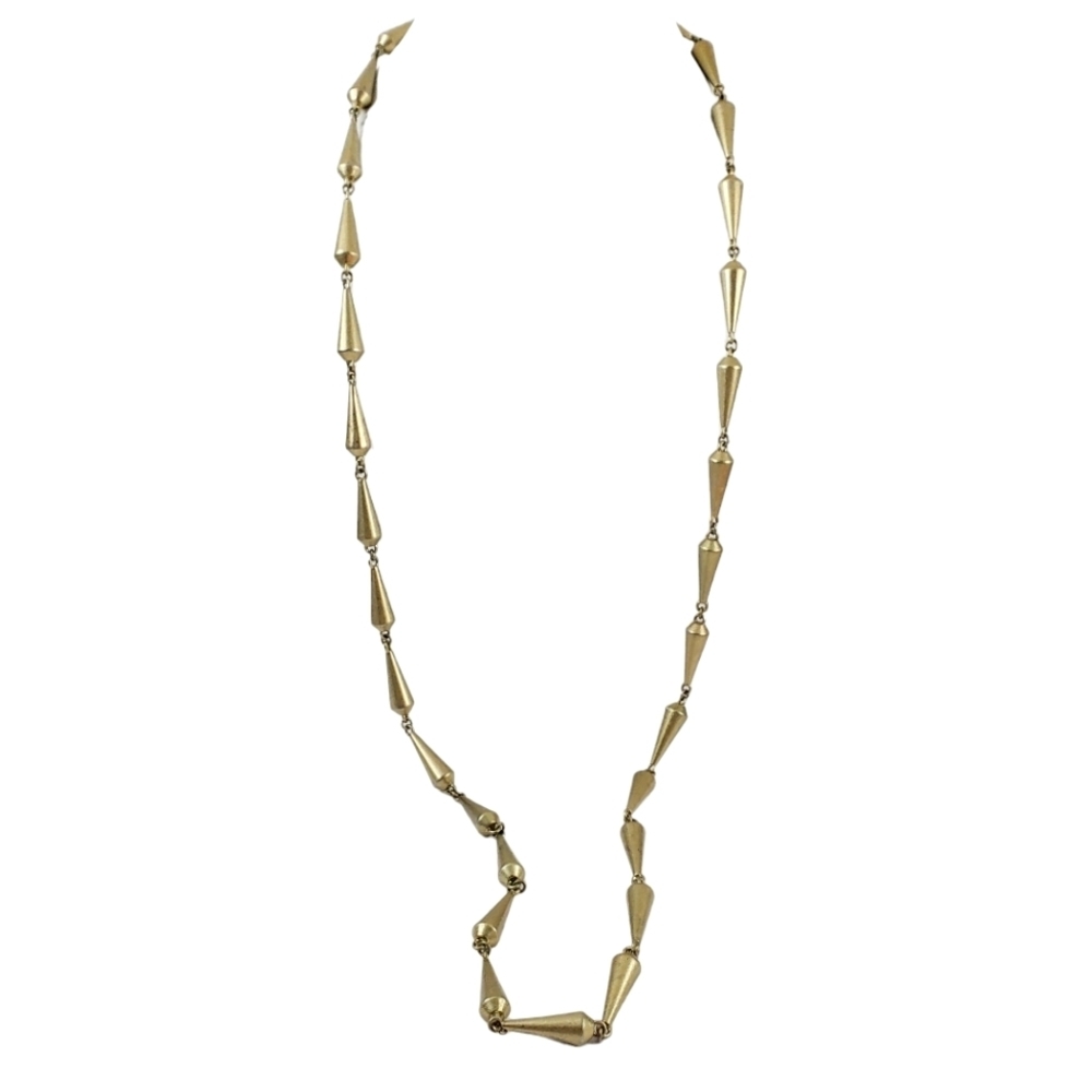 Lia Sophia long chain necklace muted gold tone